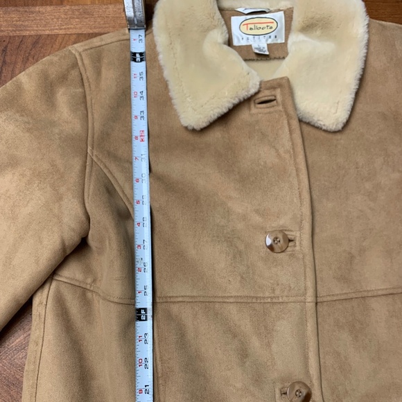 Talbots Faux Shearling Lined Full Length Coat with Buttons Petite L - Picture 4 of 10